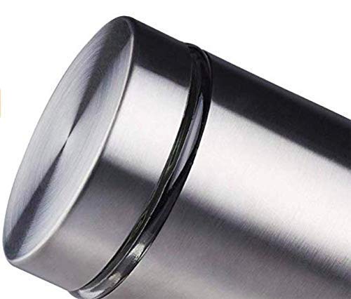 Stainless Steel & Glass Kitchen Storage Jar 350ML Airtight Food Canister with Visible Window for Spices, Cereal & Pulses | DIYASHI