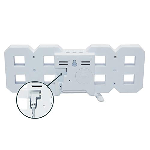 Acrylic Digital LED Display Number Clock (White) – Modern Table & Wall Hanging Alarm Clock | Bright LED Time Display, Night Light, Home & Office Decor