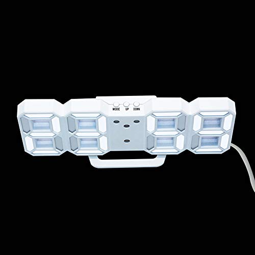Acrylic Digital LED Display Number Clock (White) – Modern Table & Wall Hanging Alarm Clock | Bright LED Time Display, Night Light, Home & Office Decor