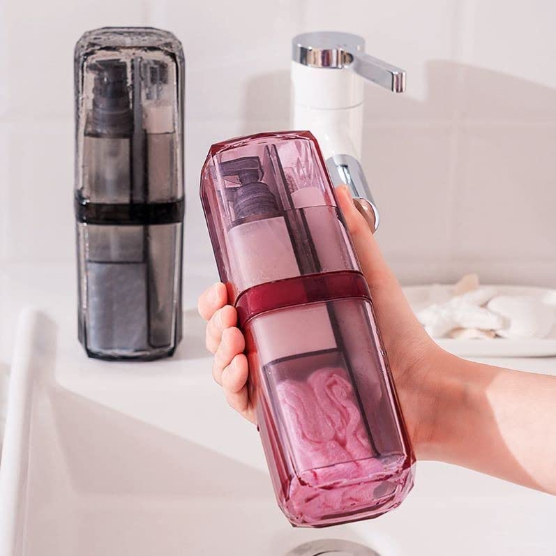 6 in 1 Travel Wash Cup Toothbrush Toothpaste Towel Comb Storage