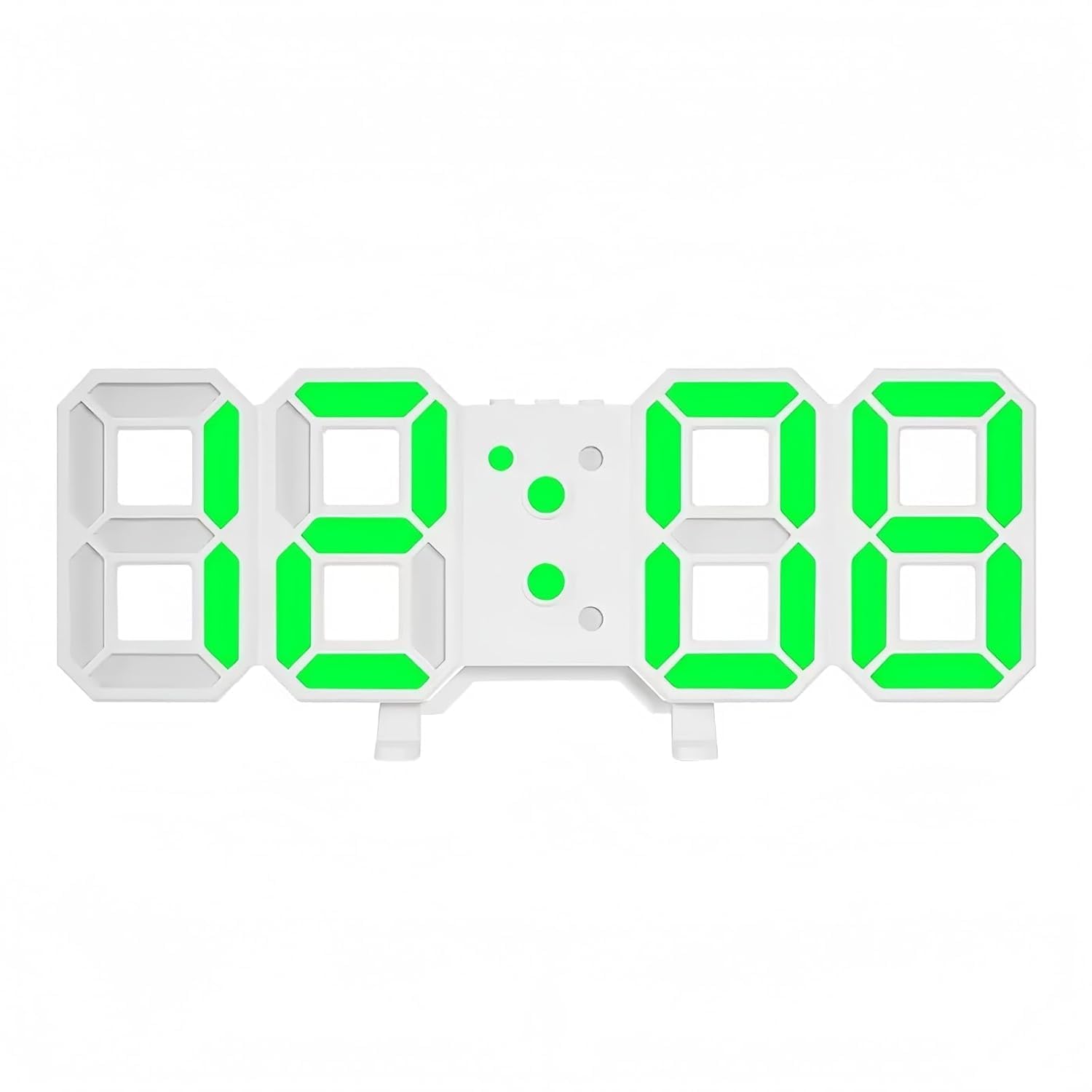 3D Led Digital Wall Clock with 3 Level Adjustable Brightness (Green Color)