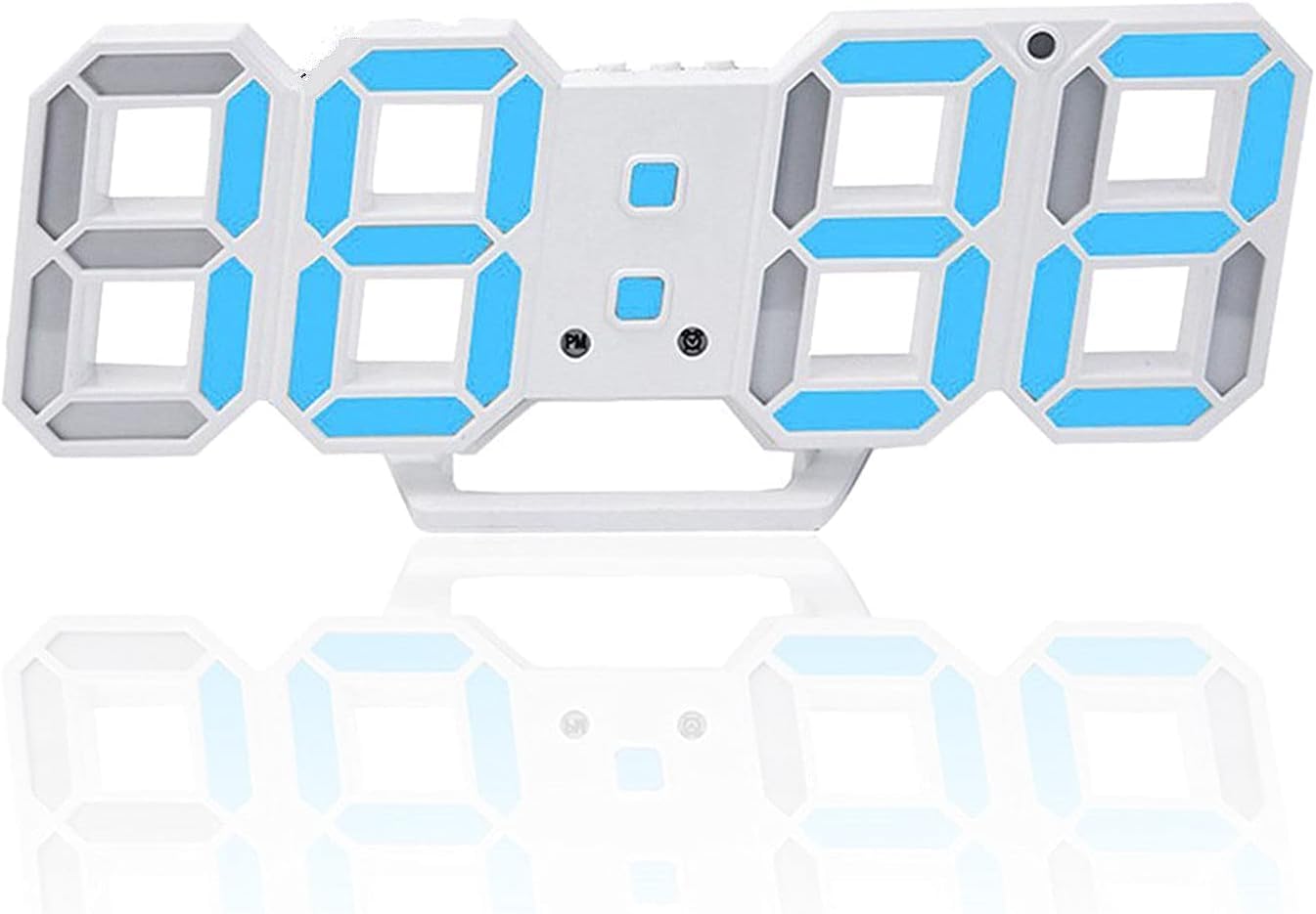 3D Led Digital Wall Clock with 3 Level Adjustable Brightness (Blue Color)