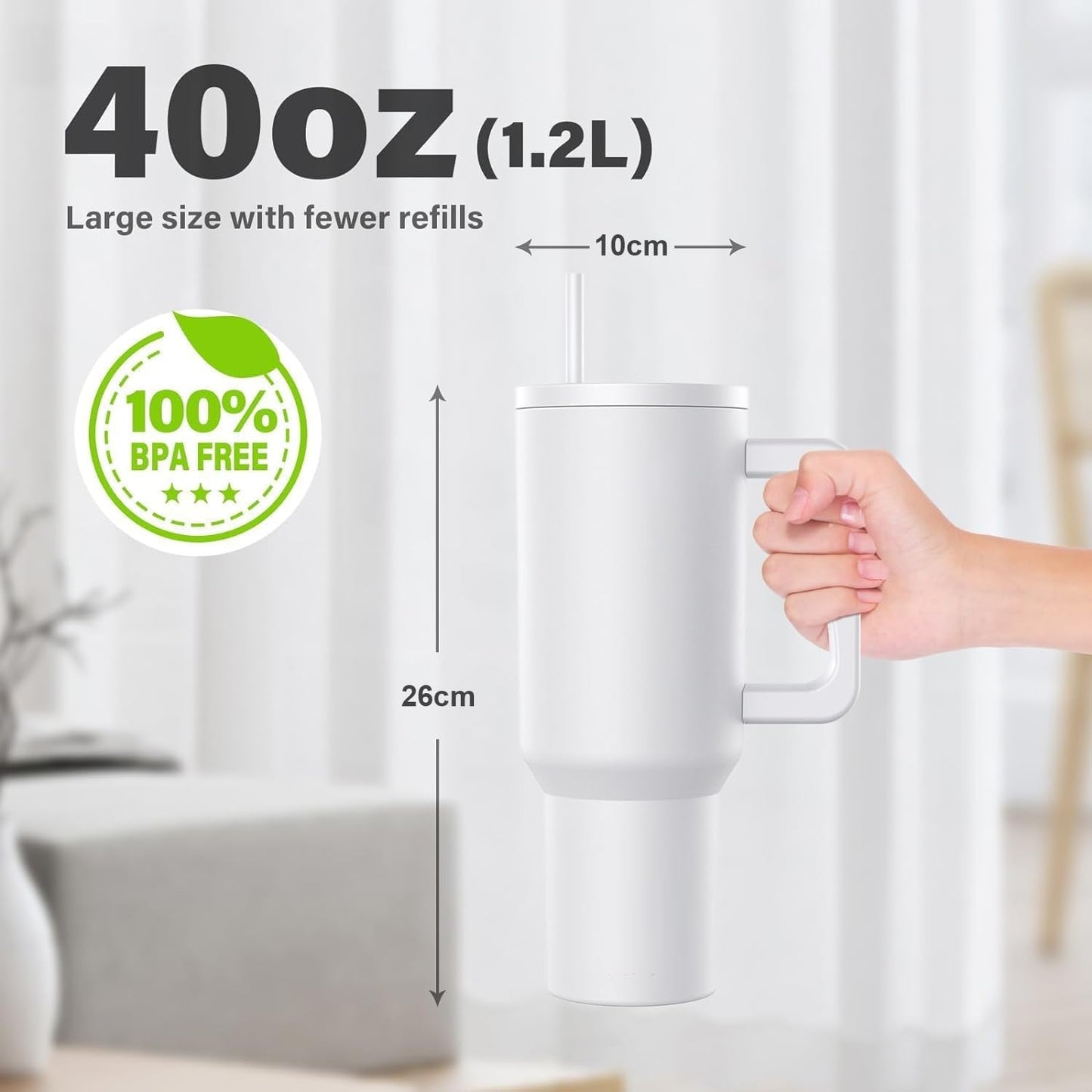 1200ML Stainless Steel Tumbler Hot and Cold with Handle