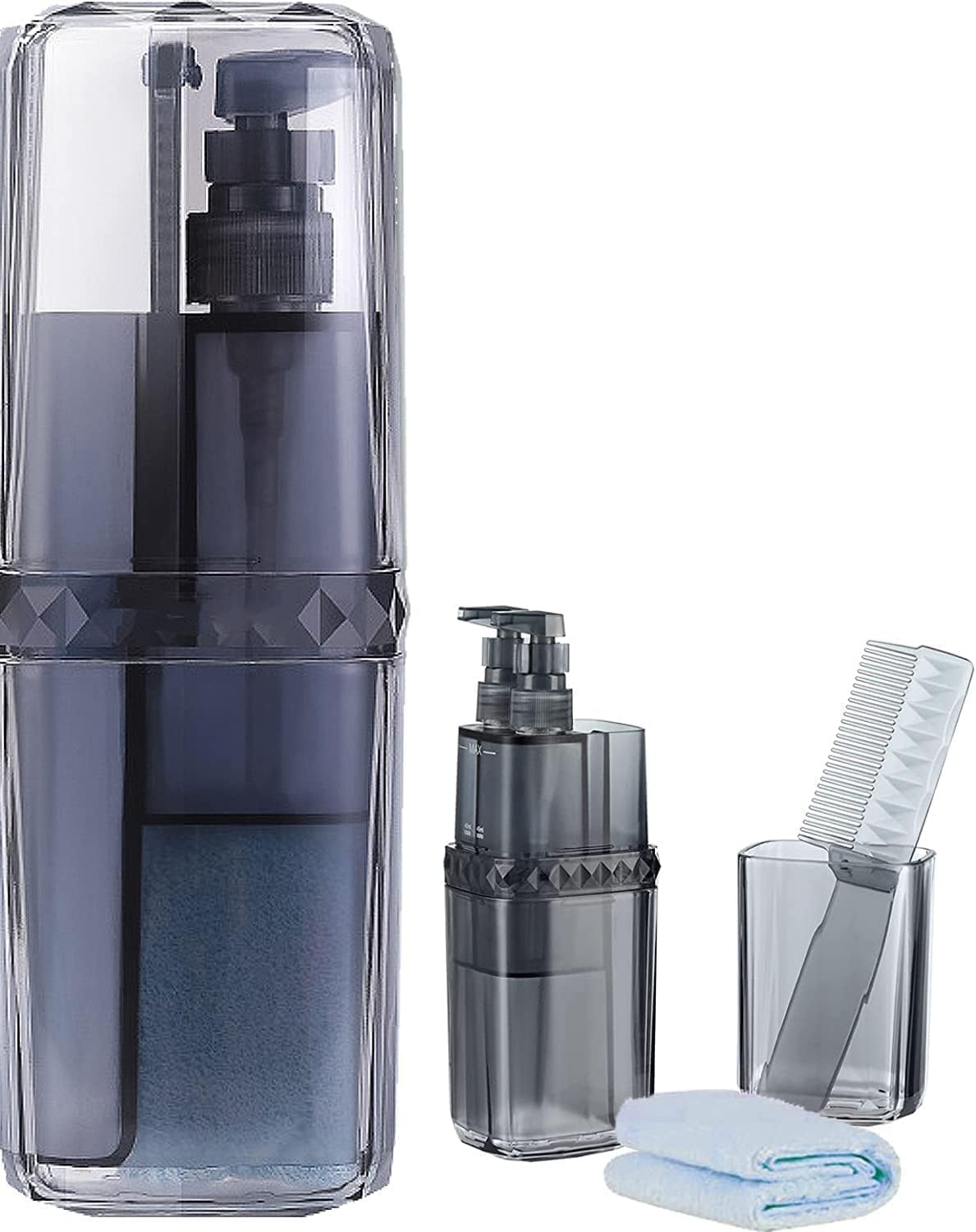 6 in 1 Travel Wash Cup Toothbrush Toothpaste Towel Comb Storage