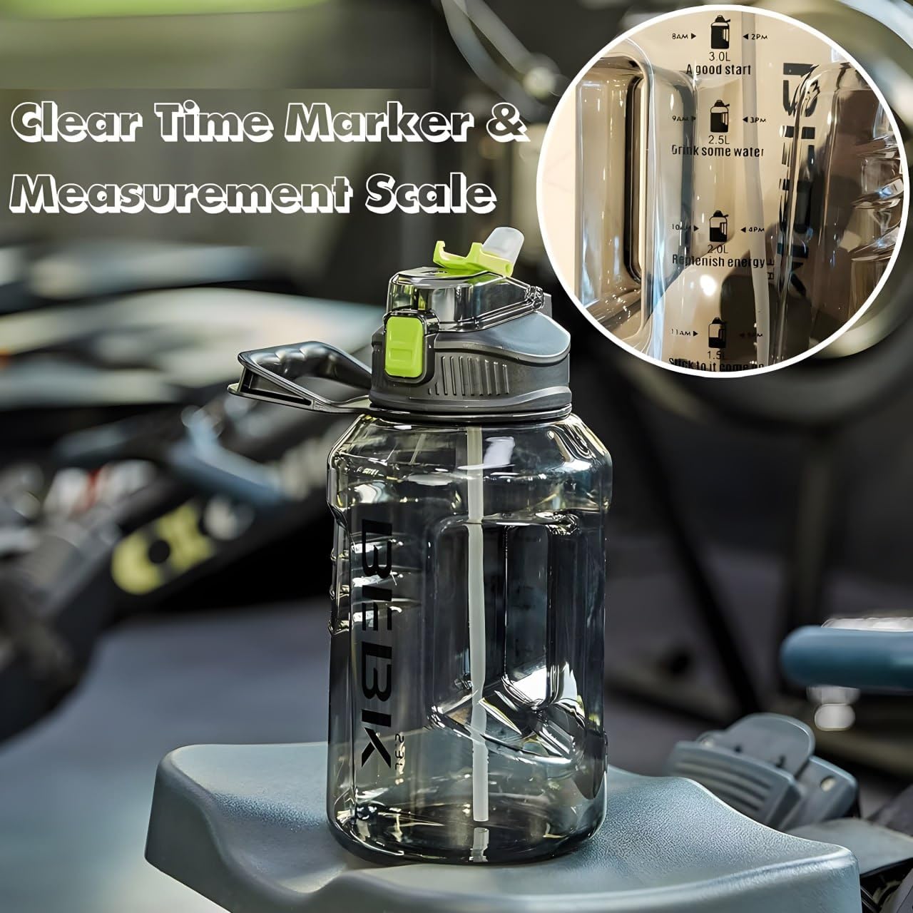 2.3 Litre Outdoor Camping Travel Water Bottle with Straw