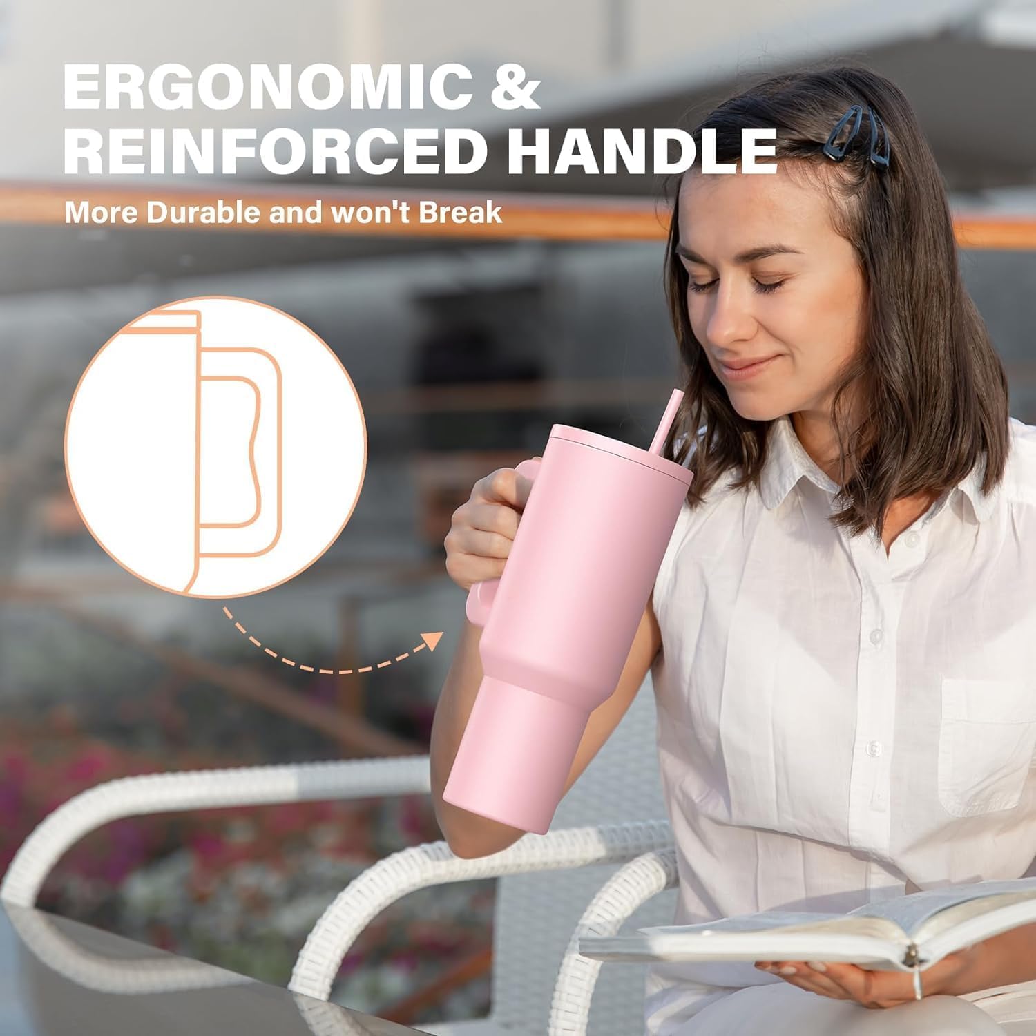 1200ML Stainless Steel Tumbler Hot and Cold with Handle