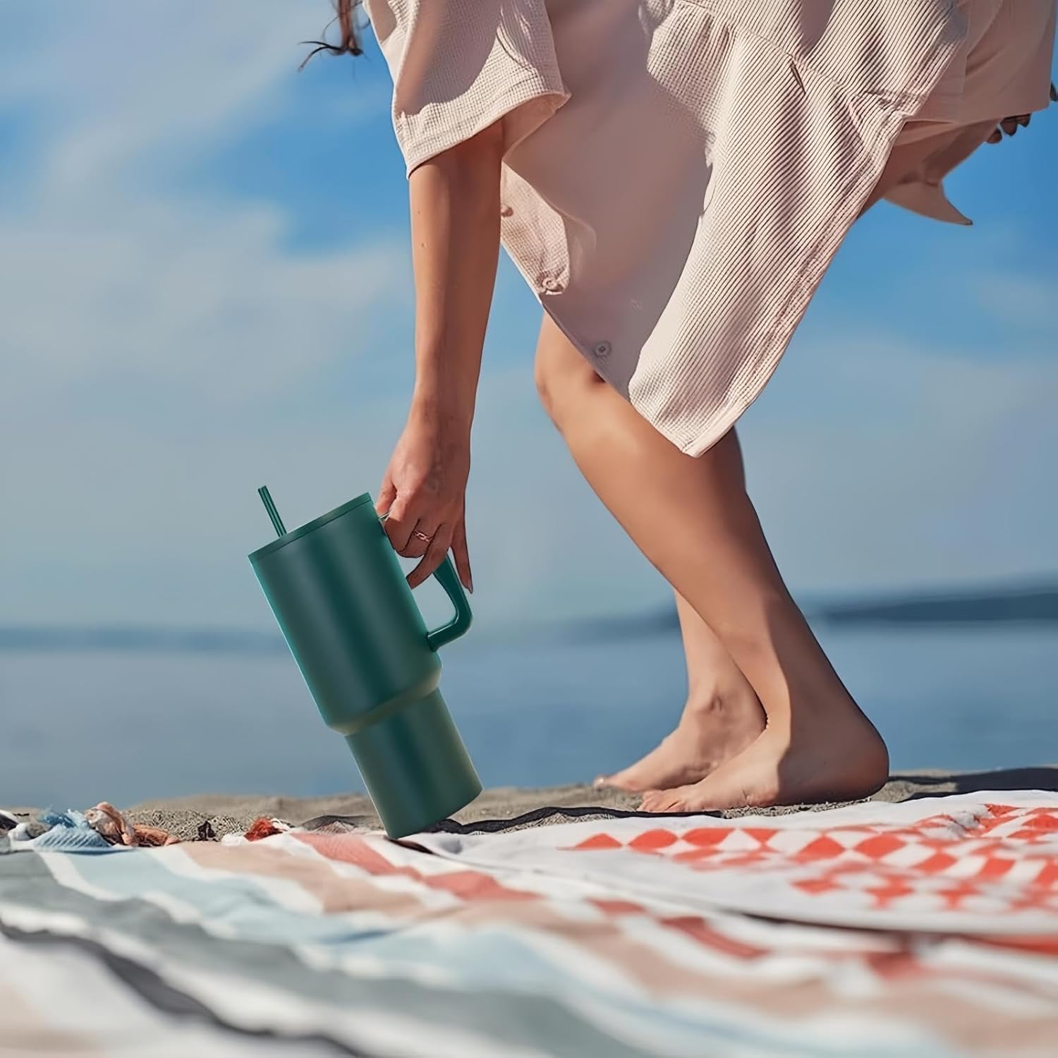 1200ML Stainless Steel Tumbler Hot and Cold with Handle