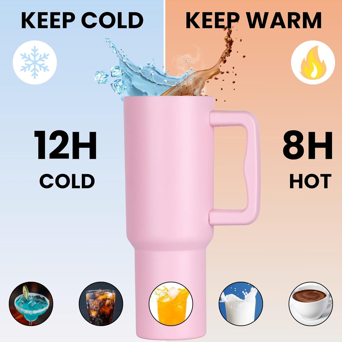 1200ML Stainless Steel Tumbler Hot and Cold with Handle