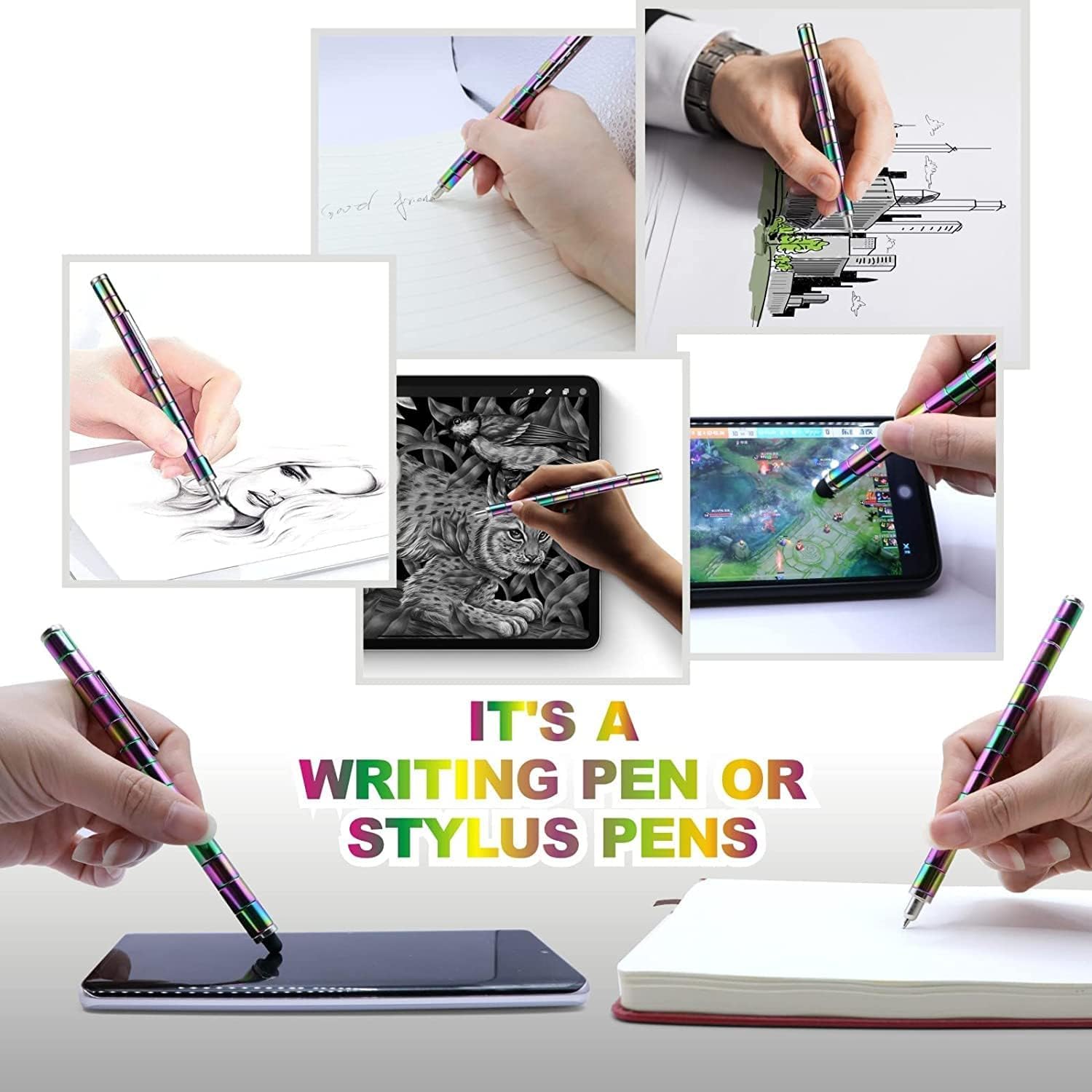 Magnetic Fidget Pen Rainbow – Stress Relief Decompression Toy Pen with Magnetic Tubes & Steel Balls