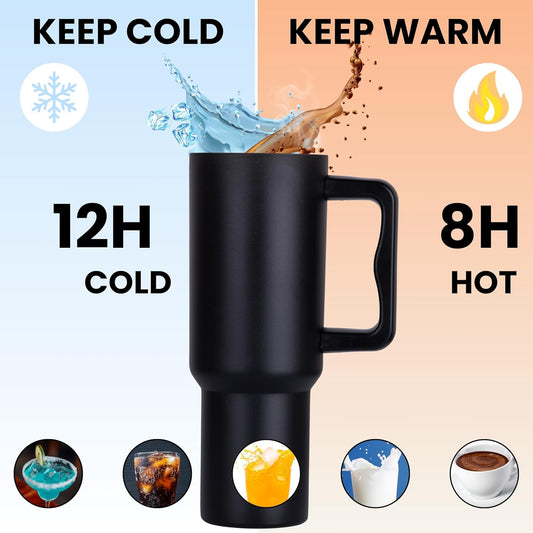 1200ML Stainless Steel Tumbler – Hot & Cold with Handle