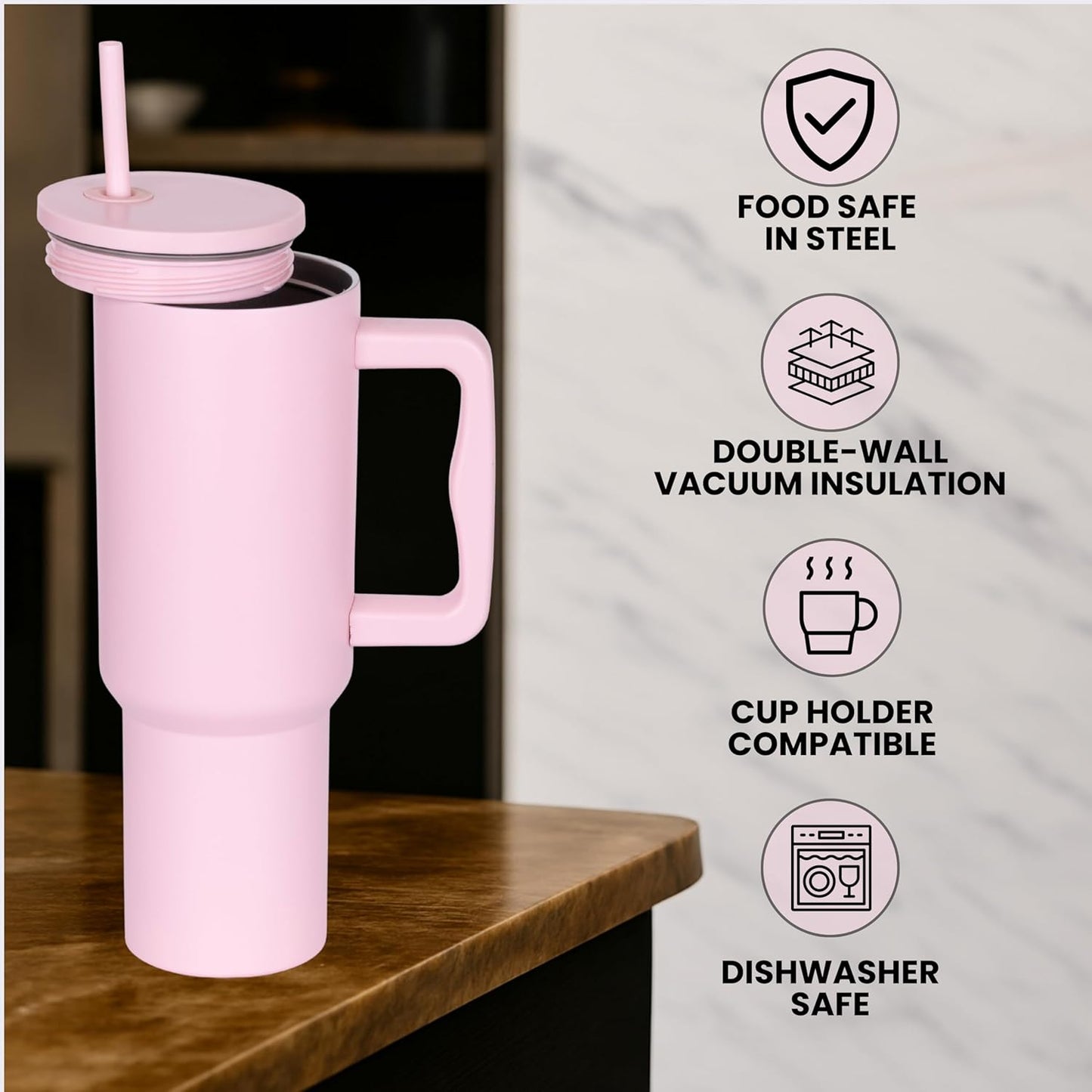 1200ML Stainless Steel Tumbler Hot and Cold with Handle