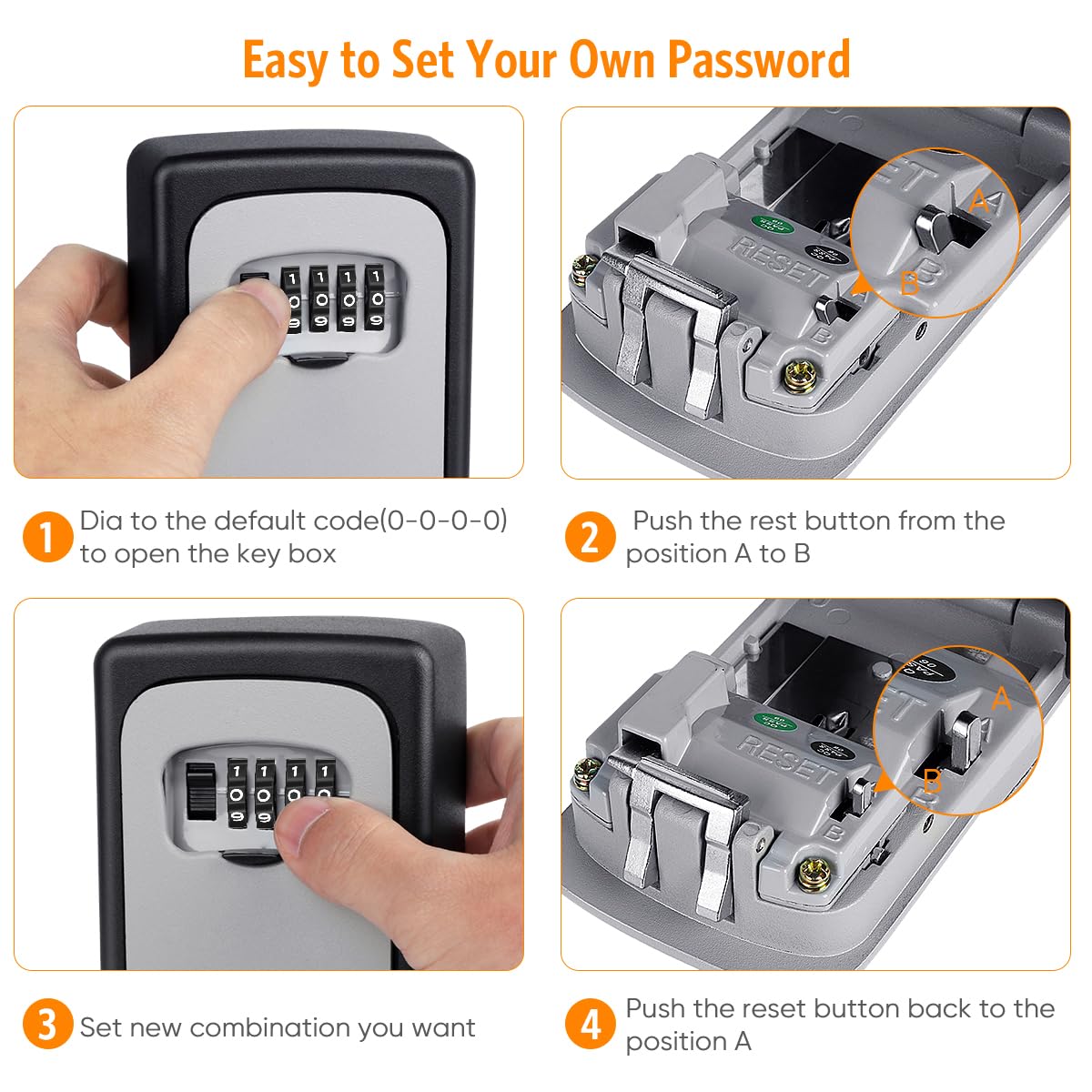 Key Lock Box Wall Mounted 4 Digit Combination Lock Box For House Key Weatherproof Safe Security Key Storage Lock Box For Outside Realtors Garage Spare Keys Black No Hanger