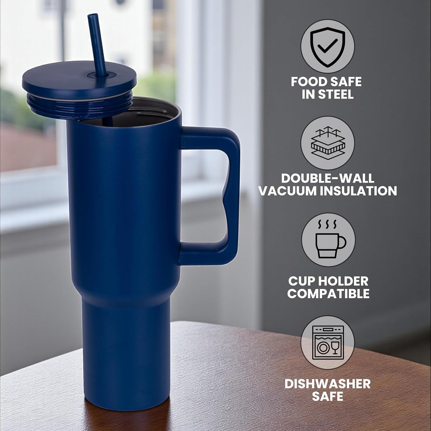 1200ML Stainless Steel Tumbler Hot and Cold with Handle