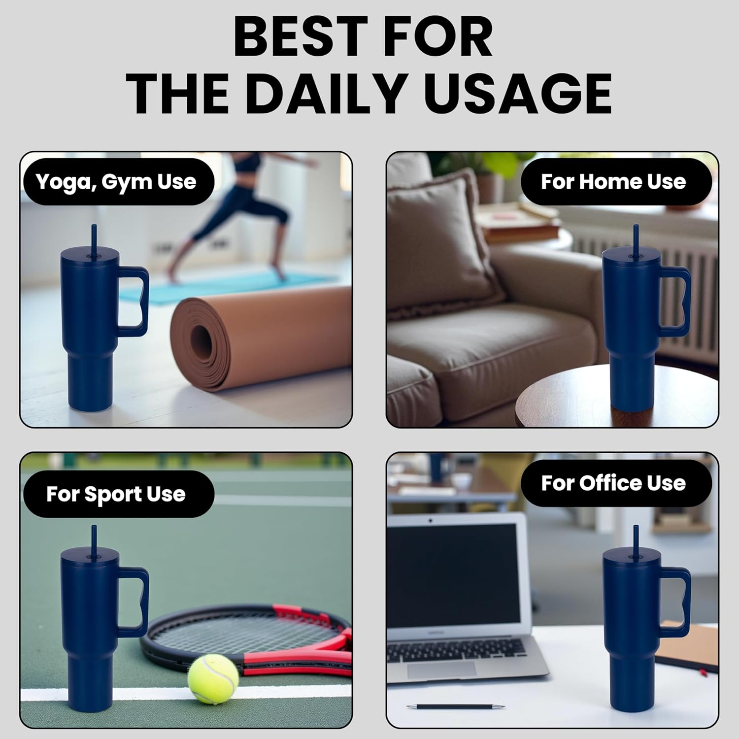 1200ML Stainless Steel Tumbler Hot and Cold with Handle