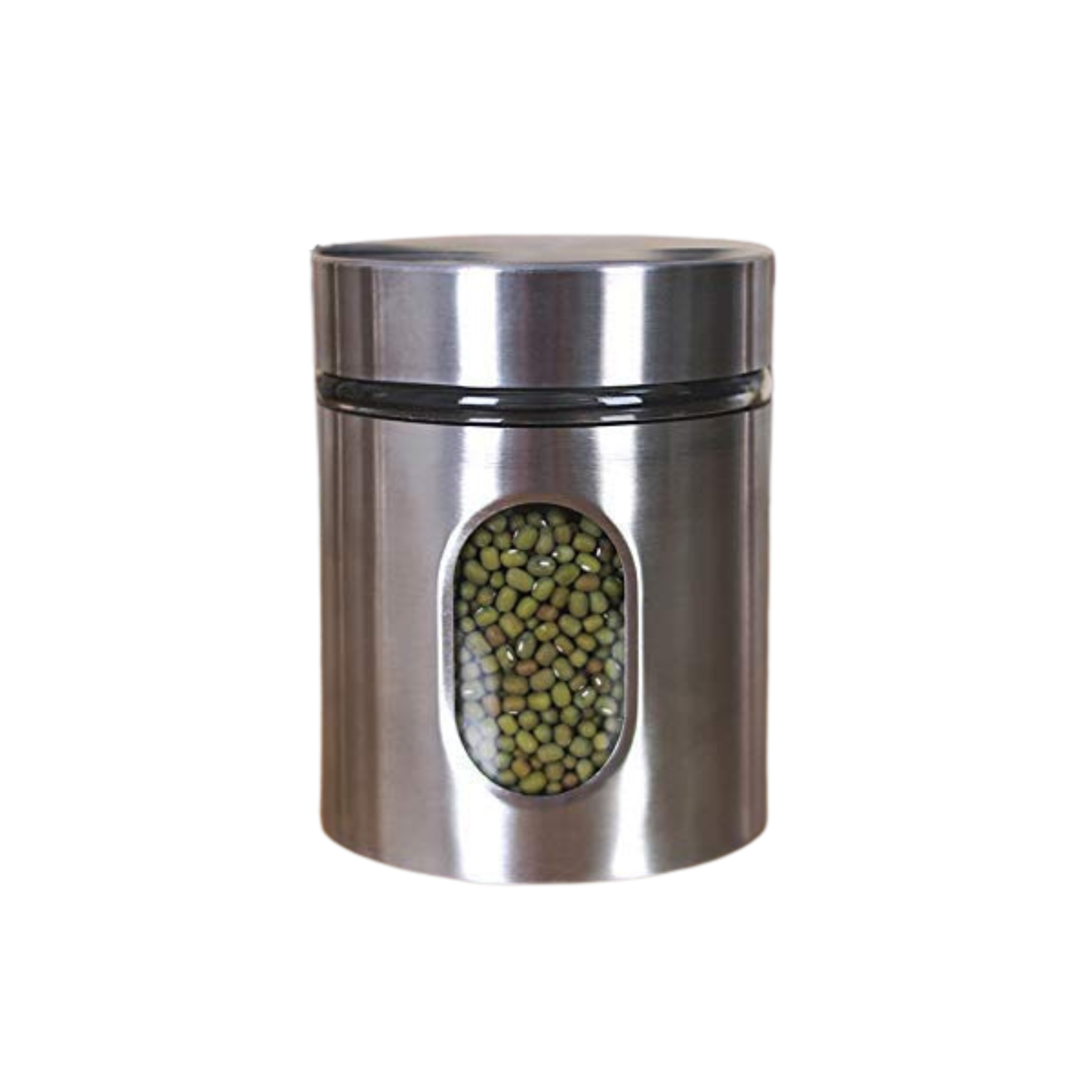 Stainless Steel & Glass Kitchen Storage Jar 350ML Airtight Food Canister with Visible Window for Spices, Cereal & Pulses | DIYASHI